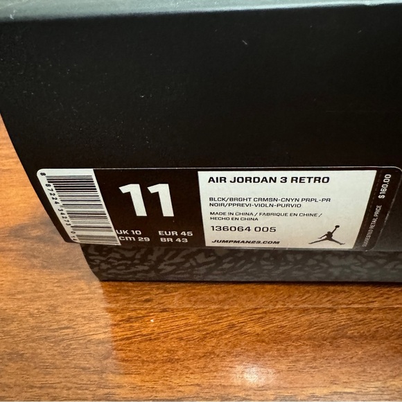 Jordan 3 Retro Crimson Size 11 - Picture 8 of 9